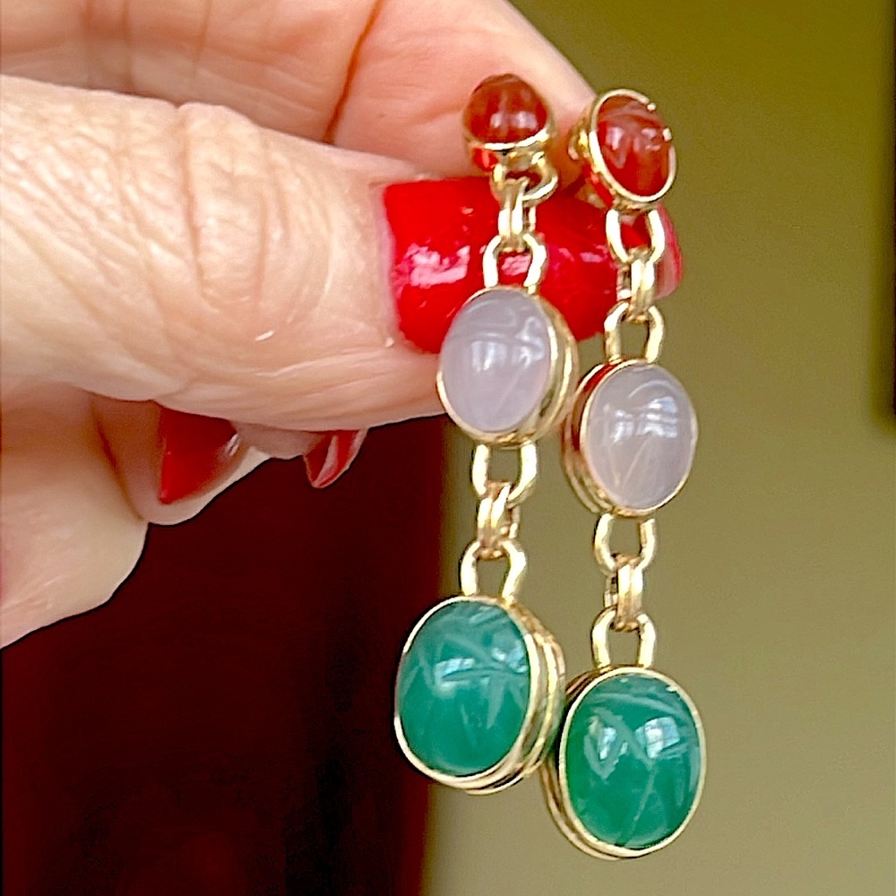 14 karat gold Scarab earrings Earrings - Picture 6 of 10